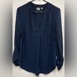 SOHO Women New York & Company Jean Blue Relaxed Long Sleeve Blouse